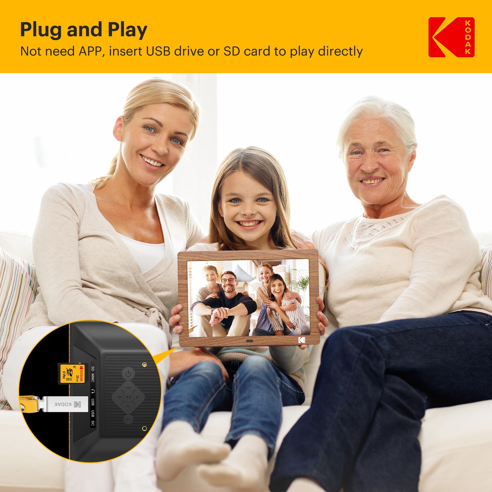 Amazon.com : KODAK 8 Inch Digital Picture Frame, 1280x800 HD IPS